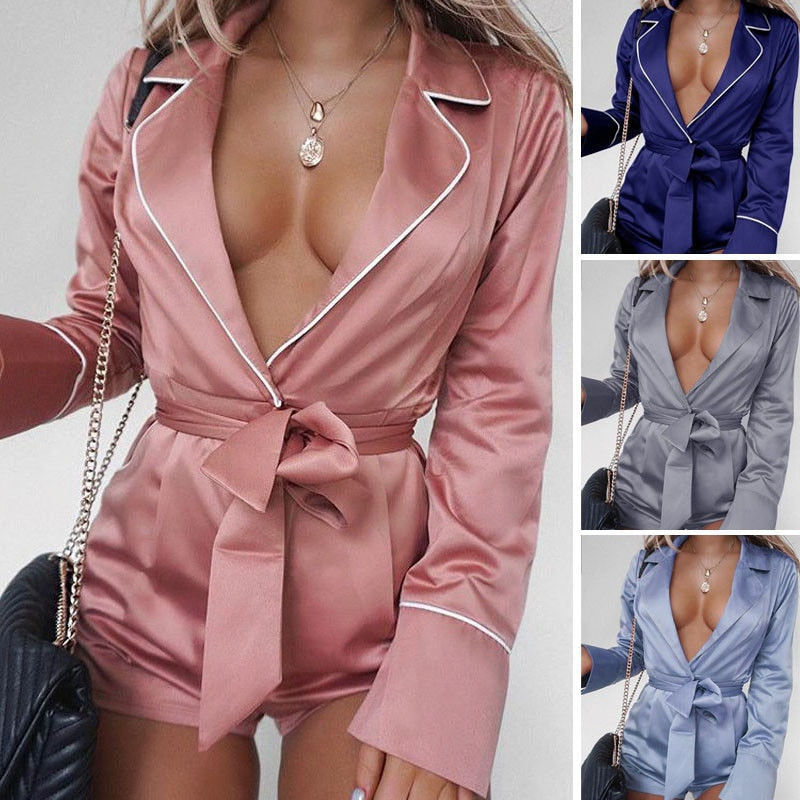 High Quality Women Pajamas Sexy Deep V-Neck Printed Long-Sleeved One-Piece  Hot Pants Party Jumpsuit Women Female Sleeping Wear - China Wowomen Pajamas  and Sexy Deep V-Neck Printed Nightwear price