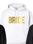 Bridesmaid Hoodies Bride Squad Bachelorette Party Sweatshirt Casual Hipster Graphic Bride Gold Slogan Bridal Party Pullover Tops