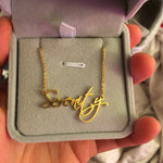 Custom Name Necklace Women Personalized Gift Customized Pendant Cursive Handwriting Stainless Steel Chain Fashion Jewelry 2019