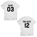 Custom Numbers Save The Date Shirts, Bride and Groom, Engagement, Couples Shirts, Just Married Shirts, Anniversary T-shirts