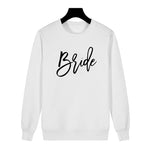 New Fashion Tops Bride Round Neck Sweatshirt 2018 New Fiancee Women's Pullover Black White Hoodies