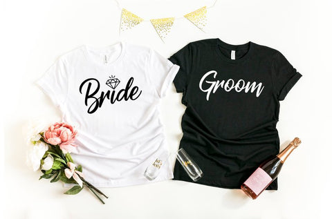 Women's Bride and Groom Wedding Planning T Shirt - Mr and Mrs Top