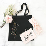 Vertical Text Tote Bags