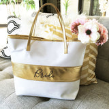 Bridal Party Gold Stripe Bag